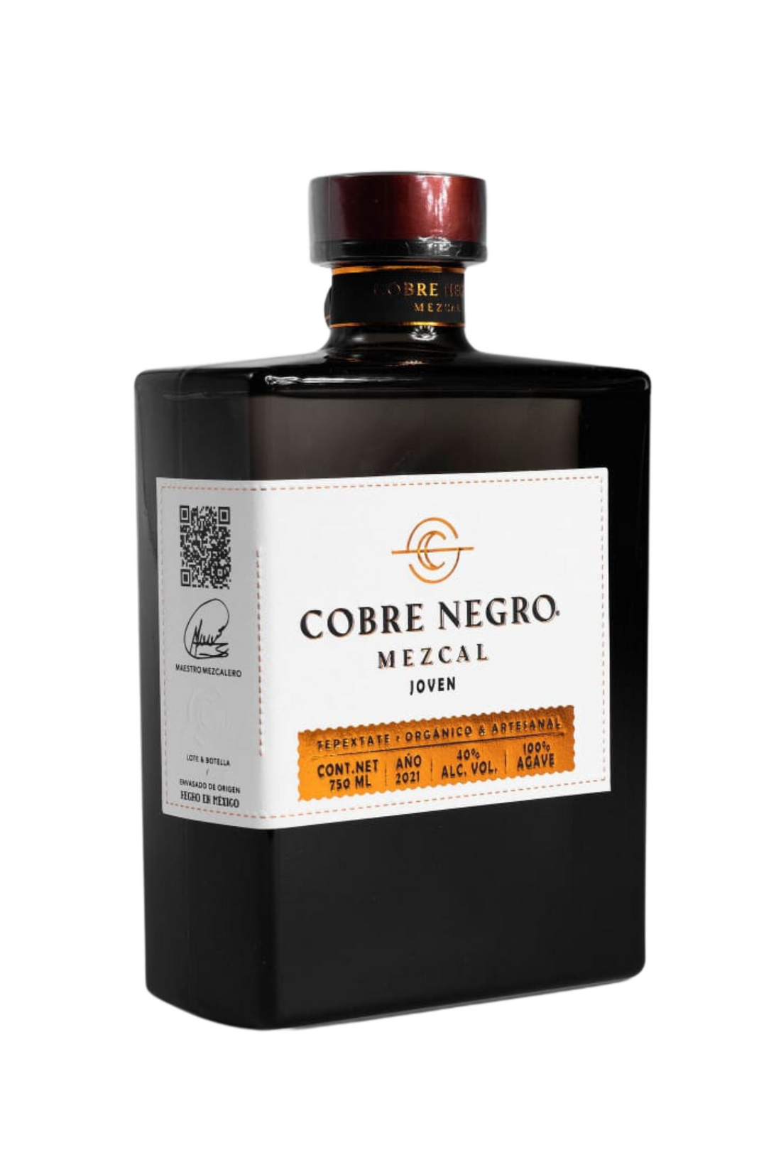 COBRE NEGRO® Artisanal Mezcal Young Tepextate 750ml Smoked Bottle